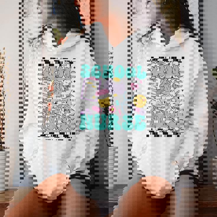 Retro School Nurse Back To School Elementary Nurse Life Women Hoodie Gifts for Her