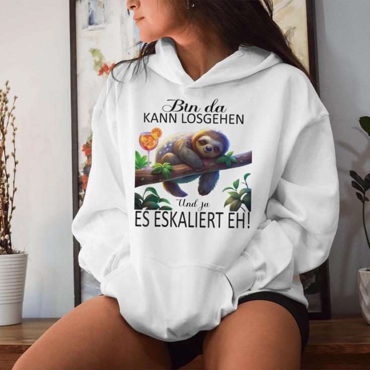 Sloth Bin Da Kann Losgehen Und Ja Es Escaliert Eh Costume Gray Kapuzenpullover für Damen Geschenke für Sie