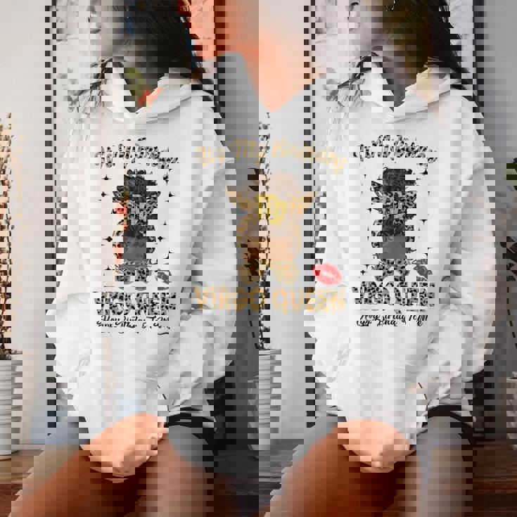 Virgo Queen Messy Bun It's My Birthday Black Woman Women Hoodie Gifts for Her