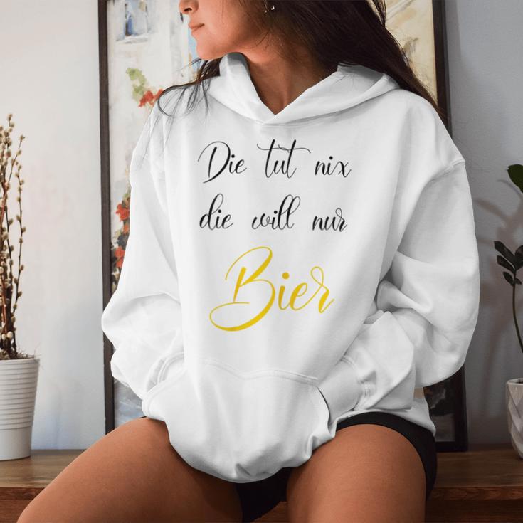 Women's Die Tut Nix Die Will Nur Beer Saufen Alcohol Party Women's Kapuzenpullover für Damen Geschenke für Sie