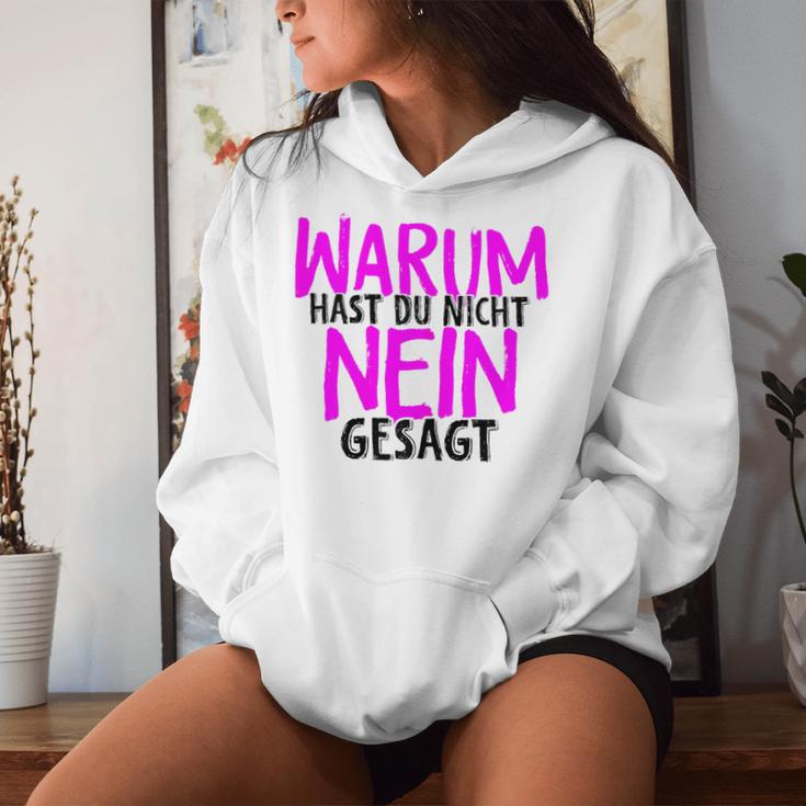 Women's Warum Hast Du Nicht Nein Gesagt Schlager Fans Proposal Jga S Kapuzenpullover für Damen Geschenke für Sie