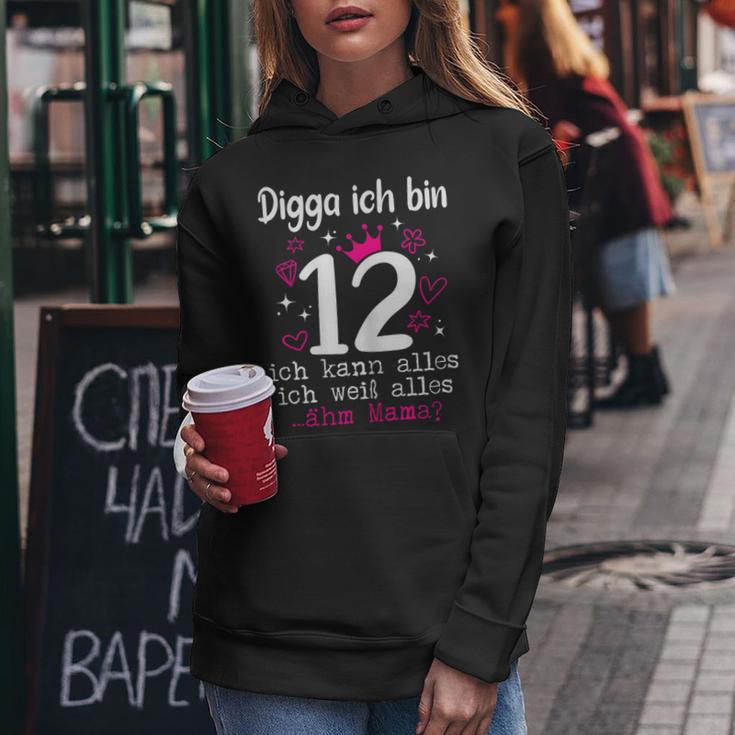 12 Birthday Girl Digga Ich Bin 12 Jahre Nager Kapuzenpullover für Damen Lustige Geschenke