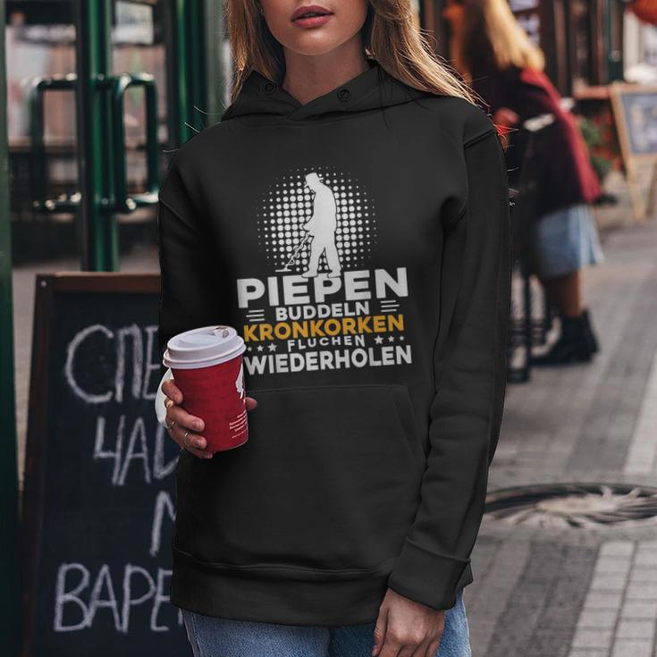 With Beep Buddeln Metal Detector Sondel Probe Goer S Kapuzenpullover für Damen Lustige Geschenke