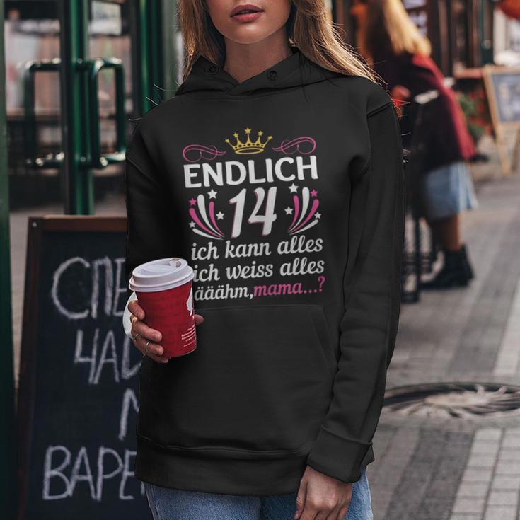 Birthday Girl Endlich 14 Ich Kann Alles Krone Cute Kapuzenpullover für Damen Lustige Geschenke