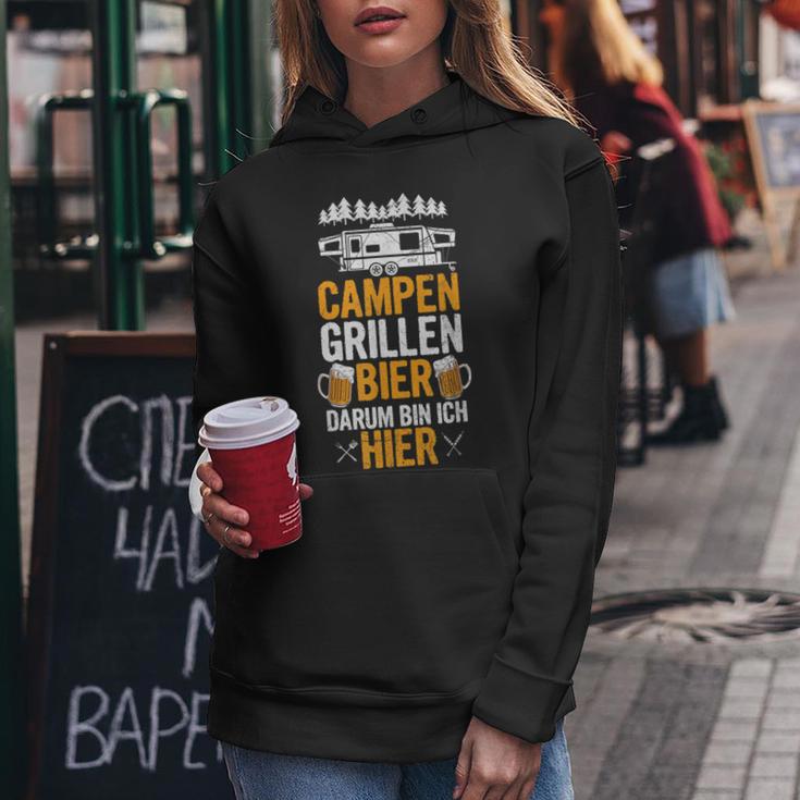 Camping Barbecue Beer Darum Bin Ich Hier Camping S Kapuzenpullover für Damen Lustige Geschenke