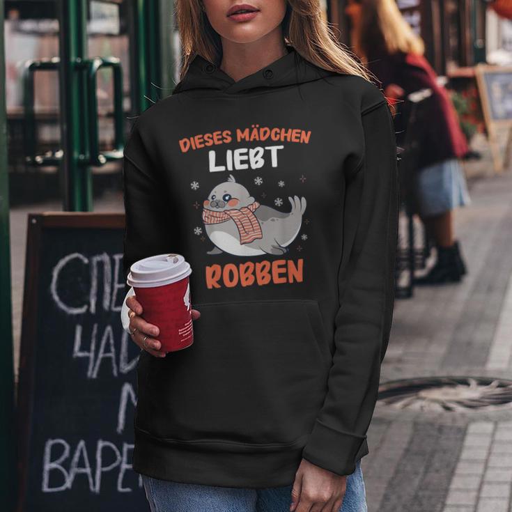 Das Mädchen Liebt Robben Seehund Dieses Mädchen Lieb Kapuzenpullover für Damen Lustige Geschenke