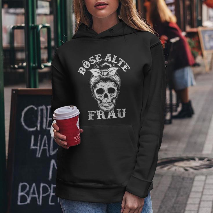 Evil Old Woman Messy Bun Skull Kapuzenpullover für Damen Lustige Geschenke