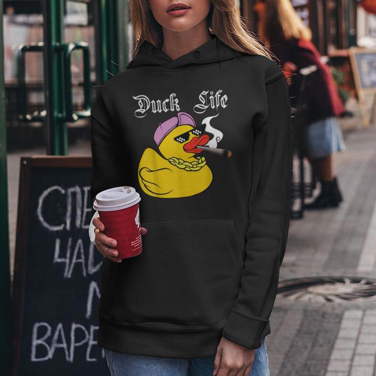 Duck Life Gangster Quietscheente Lustiges Ente Kapuzenpullover für Damen Lustige Geschenke