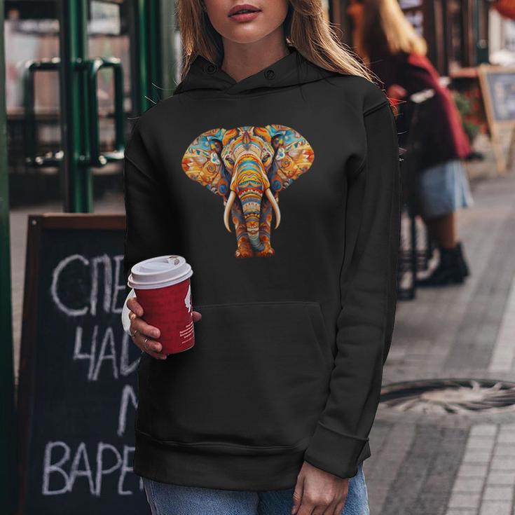 Elephant Mandala Elephant Print Kapuzenpullover für Damen Lustige Geschenke