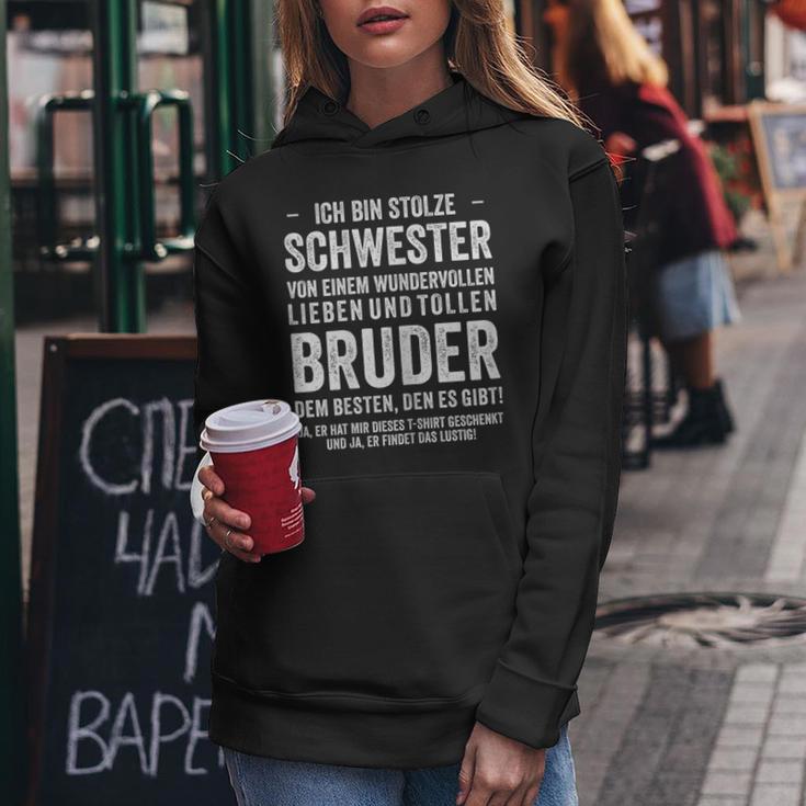 Birthday Ich Bin Stolze Schwester Bruder Kapuzenpullover für Damen Lustige Geschenke