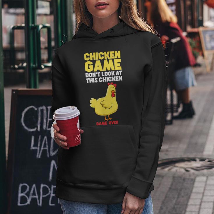 Chicken Game Schau Nicht Auf Das Huhn Kapuzenpullover für Damen Lustige Geschenke