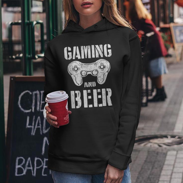 Gaming And Beer Game Control Retroideo Game Player Kapuzenpullover für Damen Lustige Geschenke