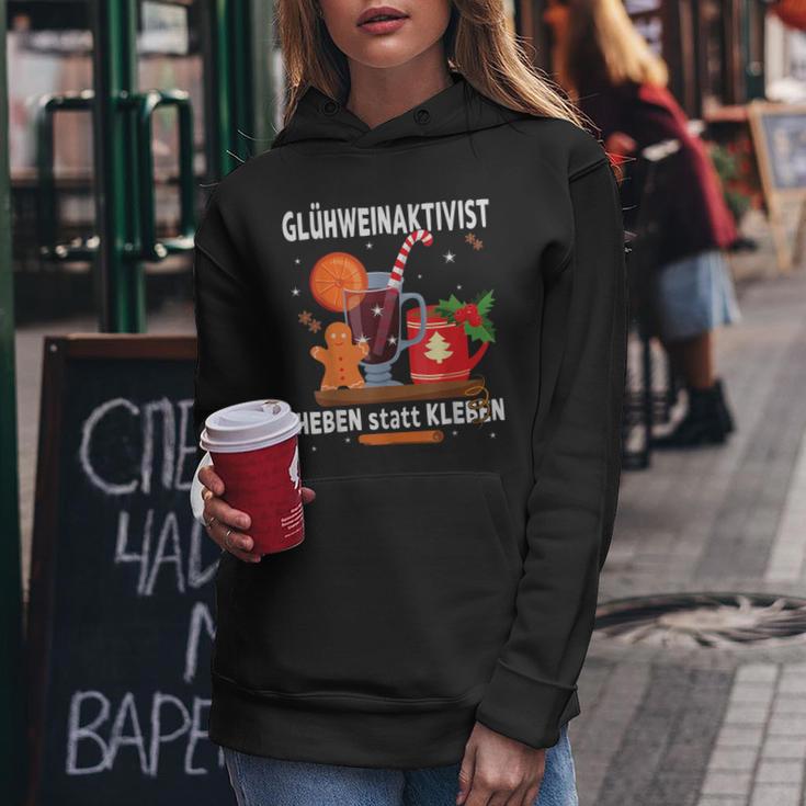 Glühweinaktivist Heben Statt Kleben Christmas Mulled Wine Kapuzenpullover für Damen Lustige Geschenke