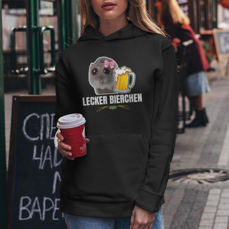 Hamsti Tasty Beer Sad Hamster Meme Lustiger Hamster Kapuzenpullover für Damen Lustige Geschenke