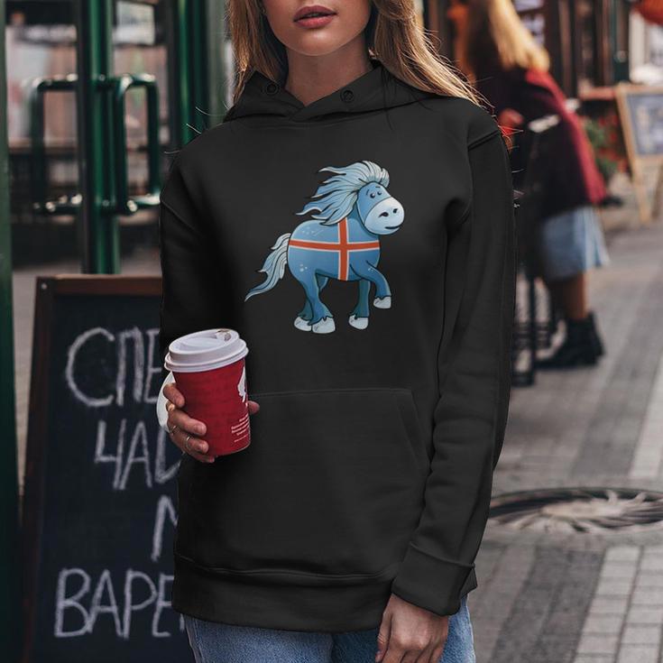 Icelandic Horse Islandpony Tölten Island Flag Kapuzenpullover für Damen Lustige Geschenke