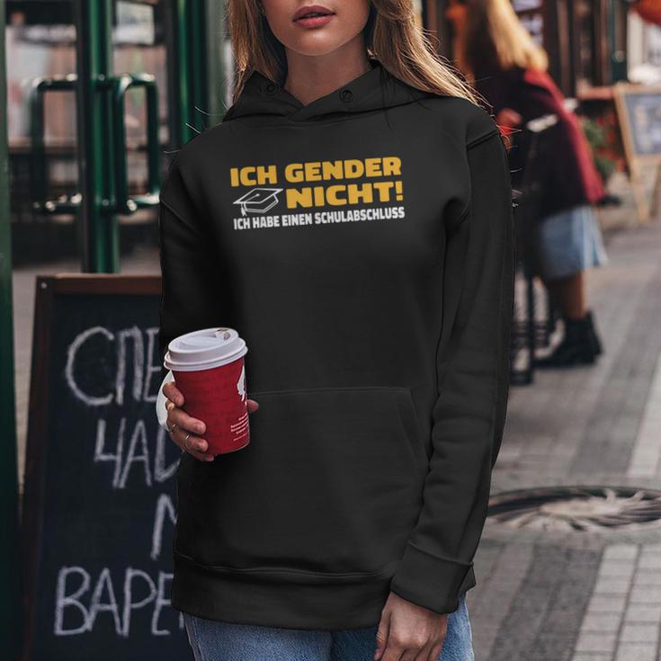 Ich Gender Nicht Ich Habe Einen Schulabschluss Women's Green Kapuzenpullover für Damen Lustige Geschenke