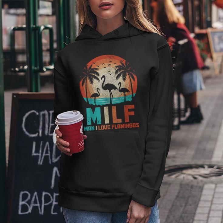 MILF Man I Love Flamingos Lustigerintage Flamingo Liebhaber Kapuzenpullover für Damen Lustige Geschenke