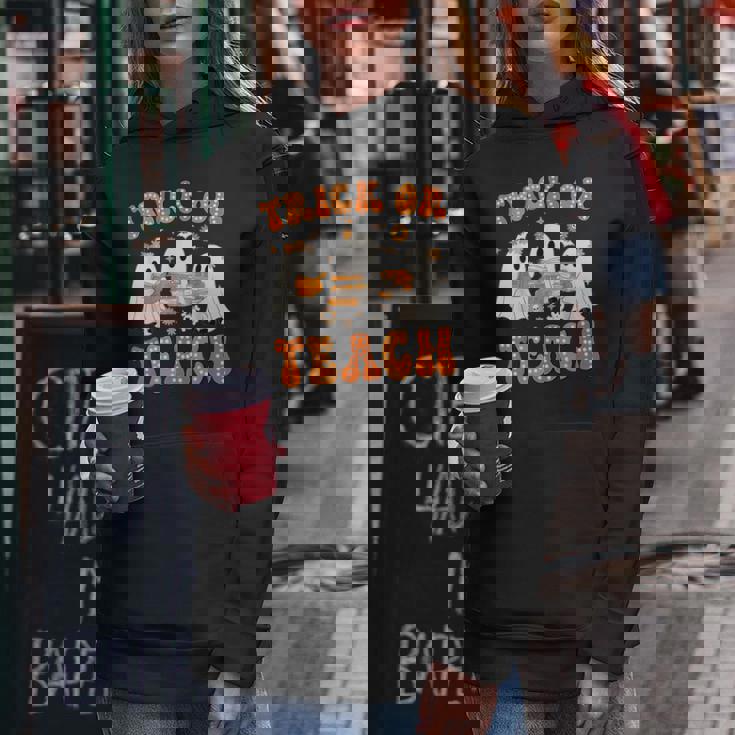 Teacher Halloween Trick Or Teach Retro Groovy Floral Ghost Women Hoodie Unique Gifts Teacher Halloween Trick Or Teach Retro Groovy Floral Ghost Women Hoodie Unique Gifts