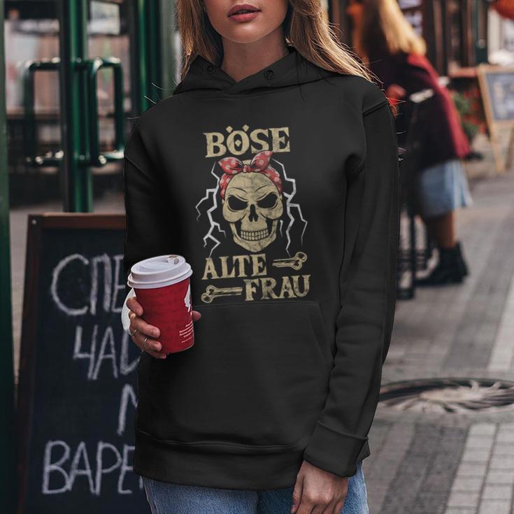 Women's Evil Old Woman Skull Old Womanintage Biker Kapuzenpullover für Damen Lustige Geschenke