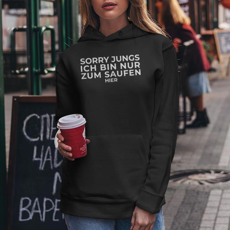 Women's Sorry Boys Ich Bin Nur Zum Saufen Hier Mallorca Saufi Saufi S Kapuzenpullover für Damen Lustige Geschenke