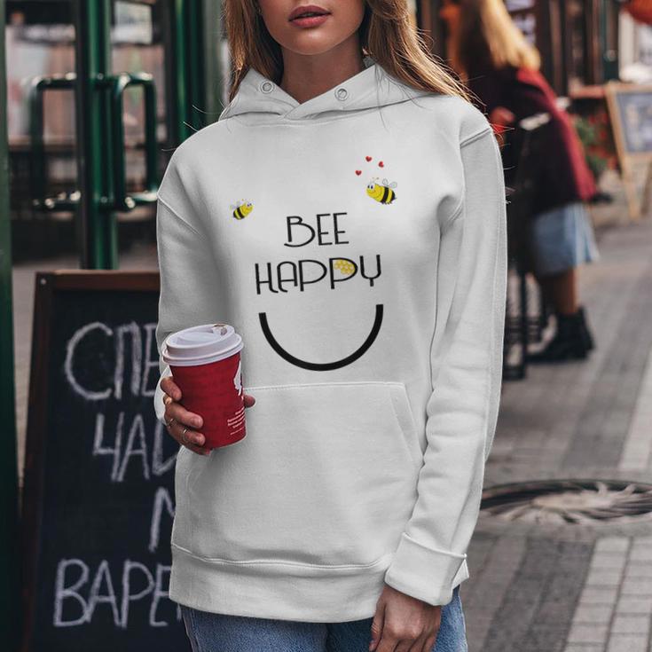 Bee Happy Bienen Schwarz Blue Kapuzenpullover für Damen Lustige Geschenke