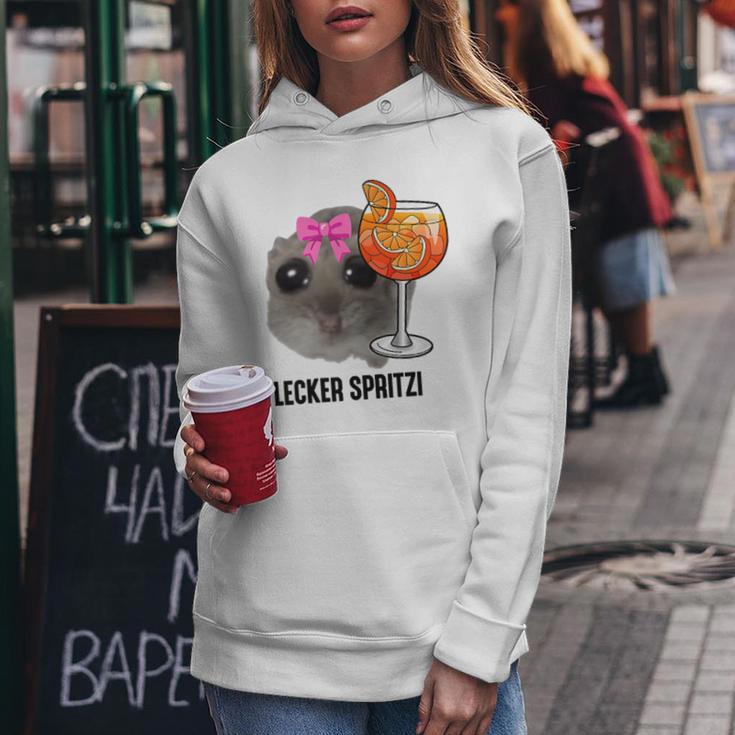 Delicious Spritzi X Sad Hamster Meme Girl Hallöchen Aperölchen Kapuzenpullover für Damen Lustige Geschenke