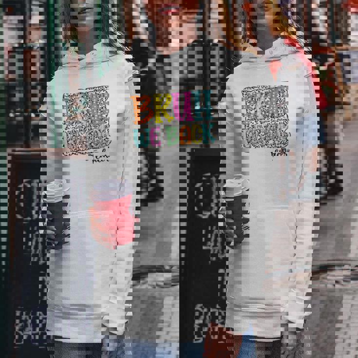 Groovy Bruh We Back Teachers Dalmatian Dots Back To School Women Hoodie Unique Gifts