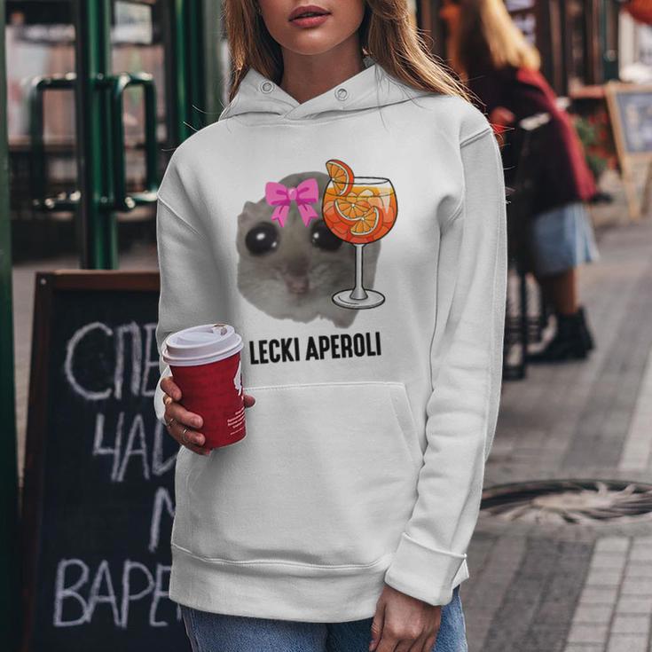 Lecki Aperoli X Sad Hamster Meme Girl Hallöchen Aperölchen Kapuzenpullover für Damen Lustige Geschenke