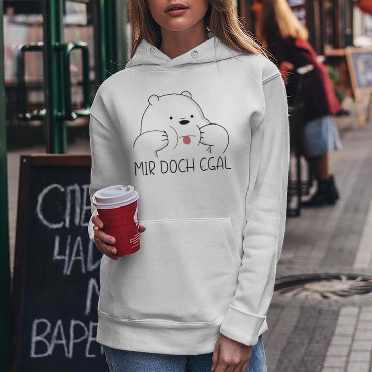 Mir Doch Egal Bär Slogan Women's Kapuzenpullover für Damen Lustige Geschenke