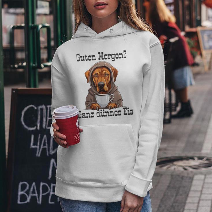 Rhodesian Ridgeback Hund Guten Morgen Ganz Dünne Eis Women's Kapuzenpullover für Damen Lustige Geschenke