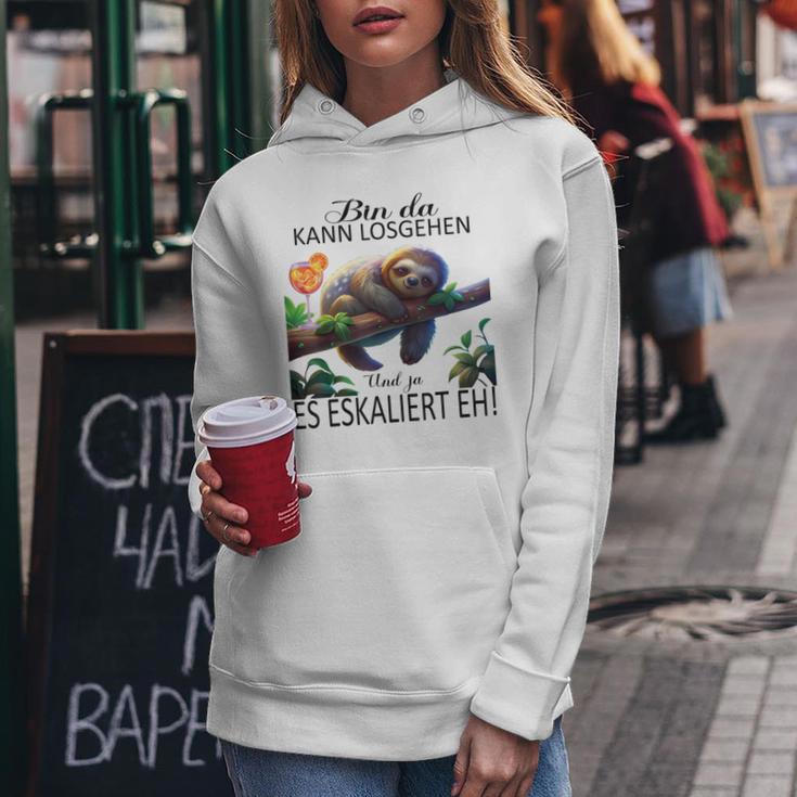 Sloth Bin Da Kann Losgehen Und Ja Es Escaliert Eh Costume Gray Kapuzenpullover für Damen Lustige Geschenke