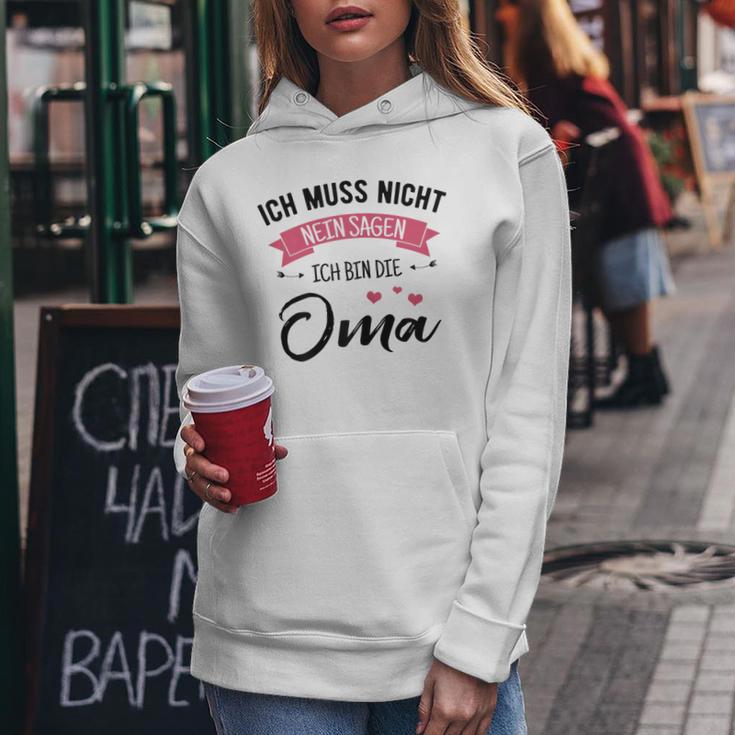 Women's Ich Muss Nicht Nein Sagen Ich Bin Die Oma Ich M S Kapuzenpullover für Damen Lustige Geschenke