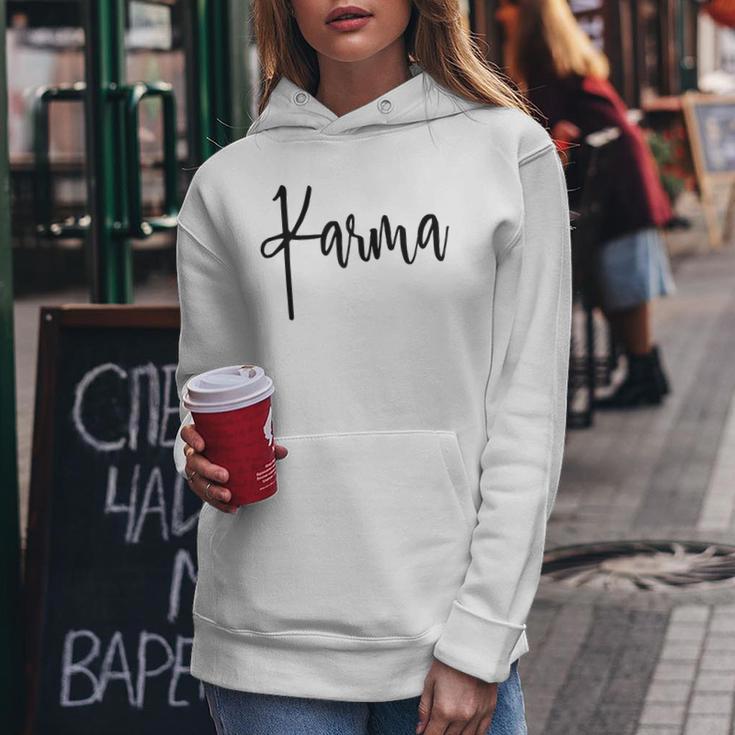 Women's Karma Schicksal Karma Rules Das Schon Karmaergisst Nie Kapuzenpullover für Damen Lustige Geschenke