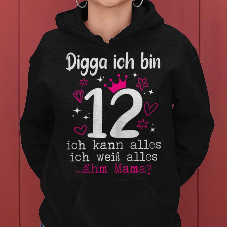 12 Birthday Girl Digga Ich Bin 12 Jahre Nager Kapuzenpullover für Damen