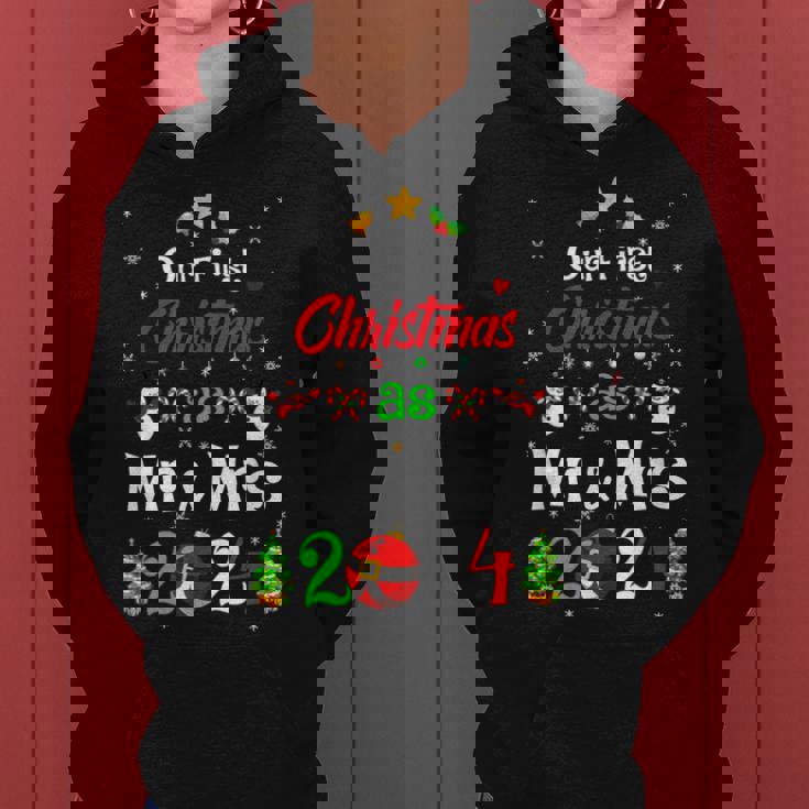 1St First Christmas As Mr And Mrs 2024 Couples Wife Husband Women Hoodie