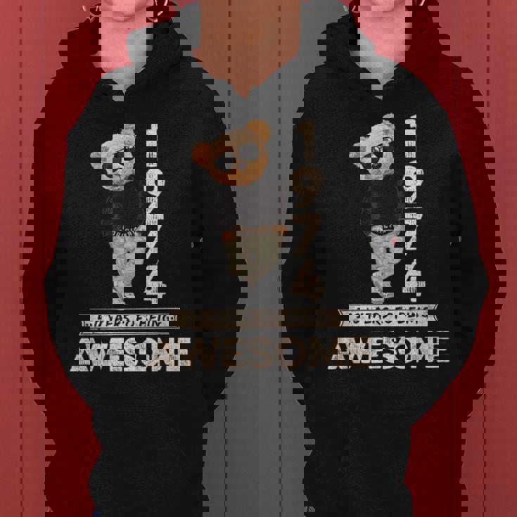 50Th Birthday 1974 Original Awesome Teddy Bear Women Hoodie 50Th Birthday 1974 Original Awesome Teddy Bear Women Hoodie