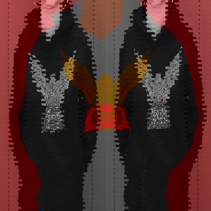 Águila De La Legión Romana Con Bandera Spqr Sudadera con capucha para mujer