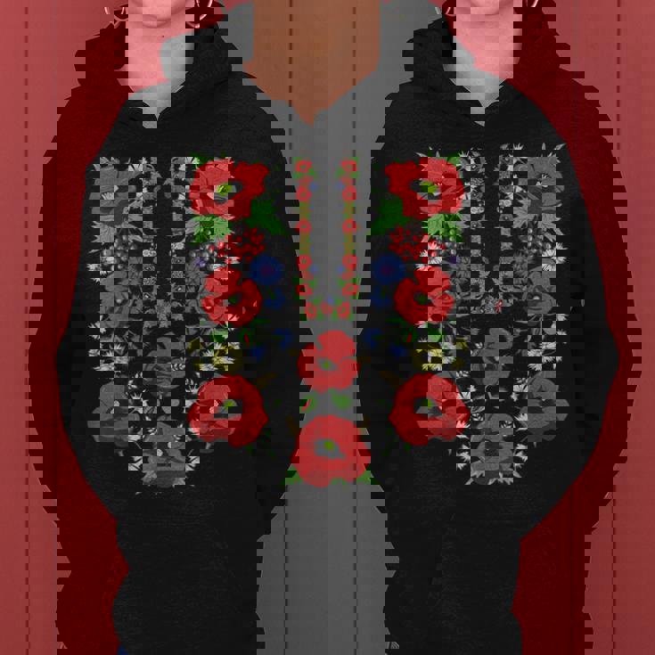 Amapolas Rojas Ucrania Lindo Floral Ucraniayshyvanka Estilo Sudadera con capucha para mujer