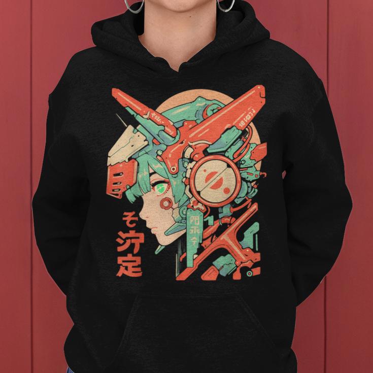 Anime Manga Cyberpunk Aesthetic Techwear Harajuku Mecha Girl Kapuzenpullover für Damen