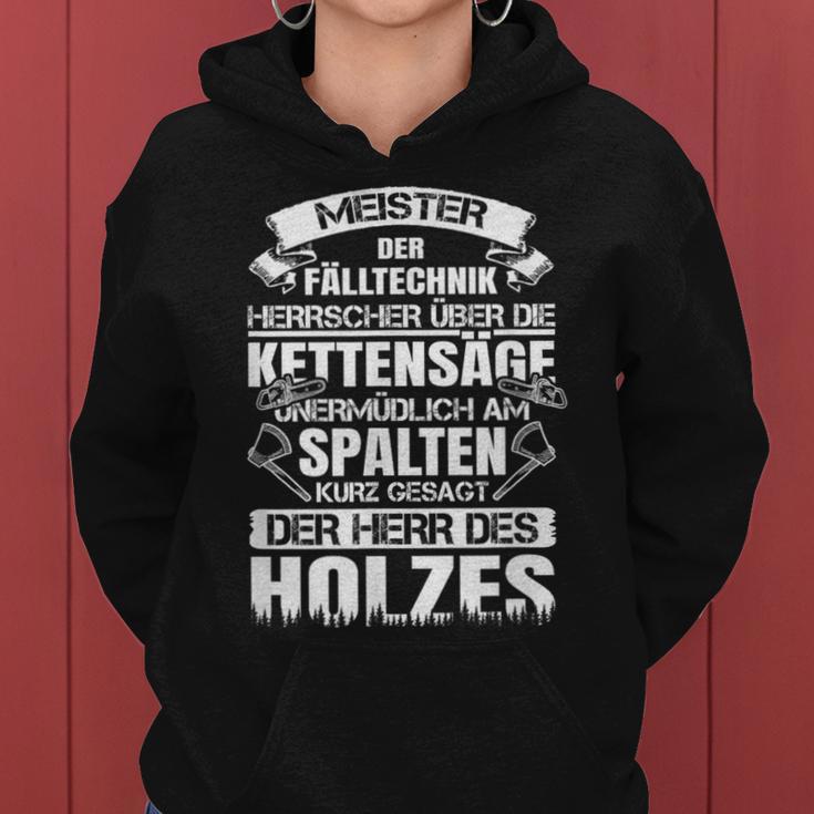 Axe Saying Saw Chainsaw Woodcutter Meister Der Falltechnik Kapuzenpullover für Damen