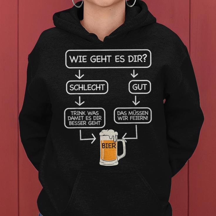 Beer Fun Wie Geht Dir Kapuzenpullover für Damen