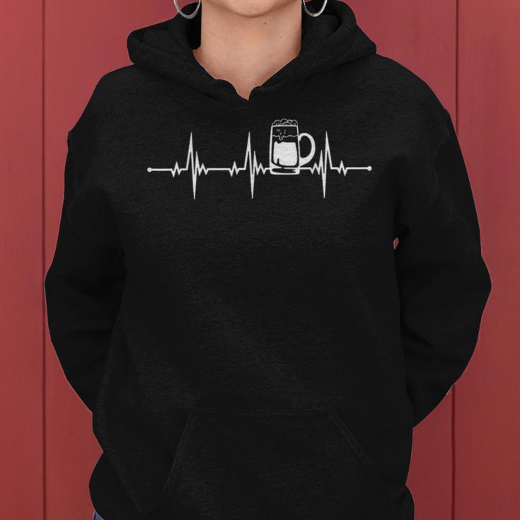 Beer Heartbeat Pulse Heartbeat Beer Kapuzenpullover für Damen