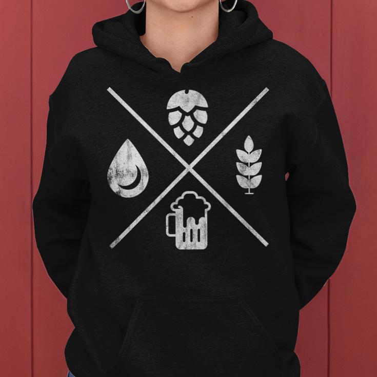 Beer Water Malt & Hops Kapuzenpullover für Damen