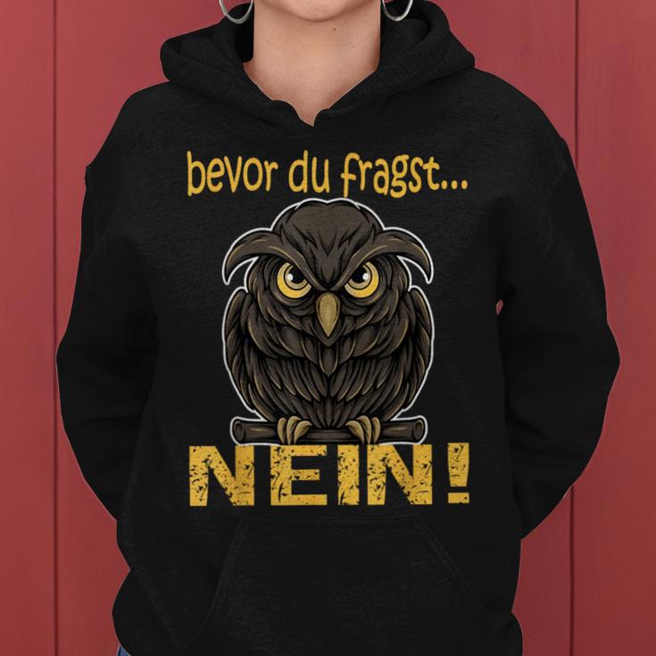 Bevor Du Fragst Nein Women's Children's Owl Kapuzenpullover für Damen