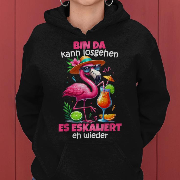 Bin Da Kann Losgehen Es Escaliert Eh Flamingo Malle Kapuzenpullover für Damen