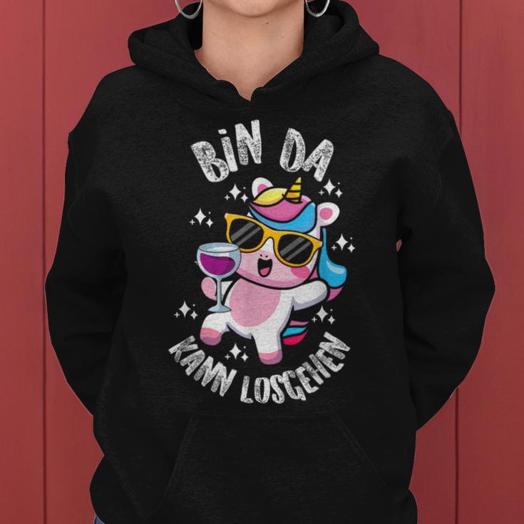 Bin Da Kann Losgehen Cute Unicorn Girls Ladies Women's Kapuzenpullover für Damen