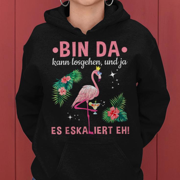 Bin Da Kann Losgehen Girls' Evening Flamingo S Kapuzenpullover für Damen