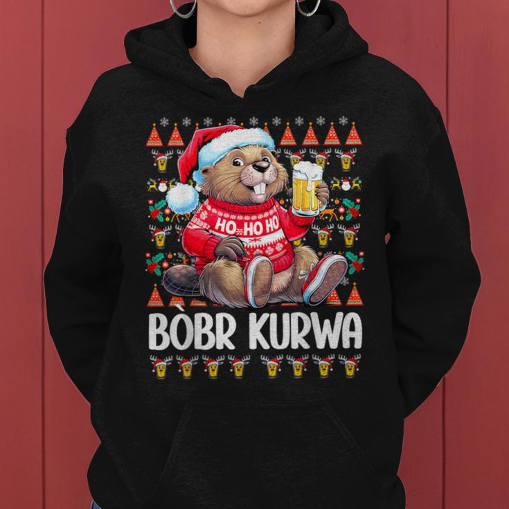 Bòbr Kurwa Christmas Jumper Polish Beer Bober Xmas Kurwa Kapuzenpullover für Damen