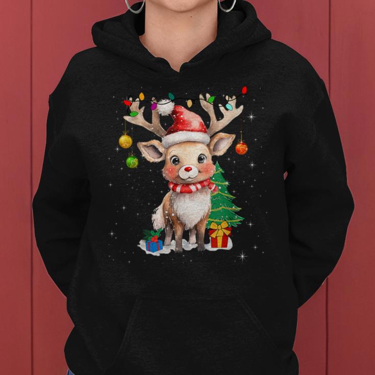 Christmas Children Reindeer Red Nose Kapuzenpullover für Damen