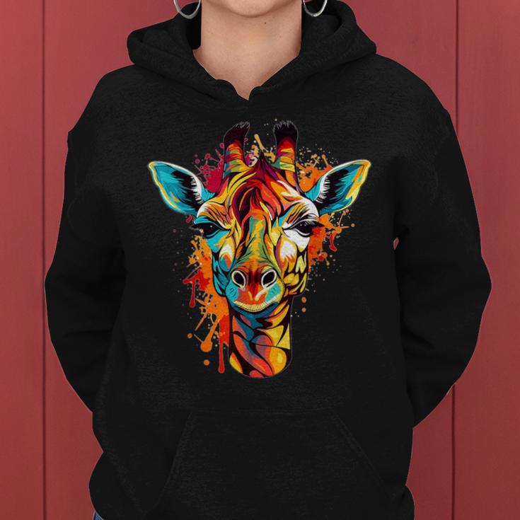 Colourful Giraffe Kapuzenpullover für Damen